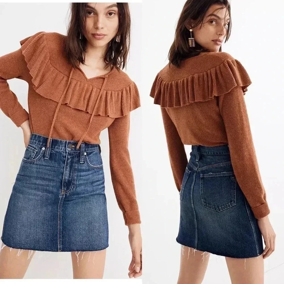 Madewell Rigid Denim Straight Mini Skirt: Reworked Edition Size 26 - Picture 1 of 8